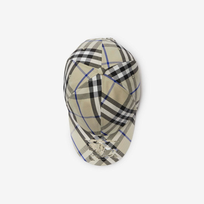 Casquette de baseball en coton mélangé Check EKD LICHEN