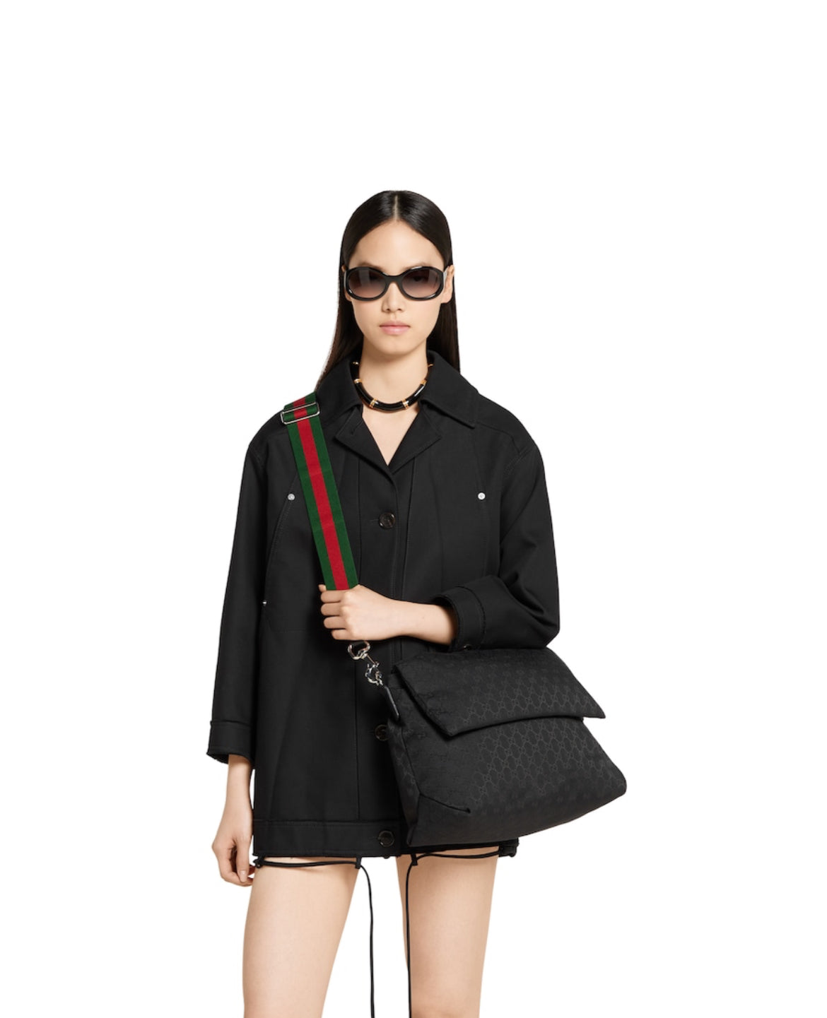 Sac à bandoulière en toile GG grand format