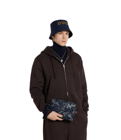 Sac à bandoulière en denim GG petit format