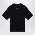 T-shirt noir Prada avec logo triangle
