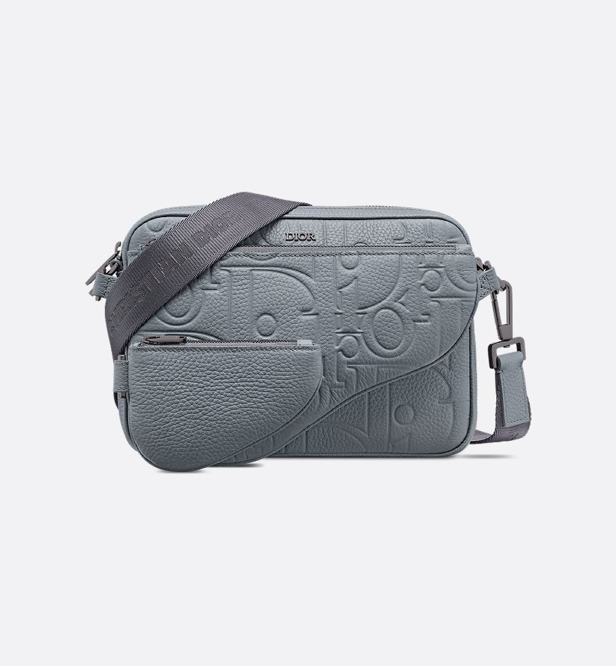 Triple Pouch Saddle Cuir Gris
