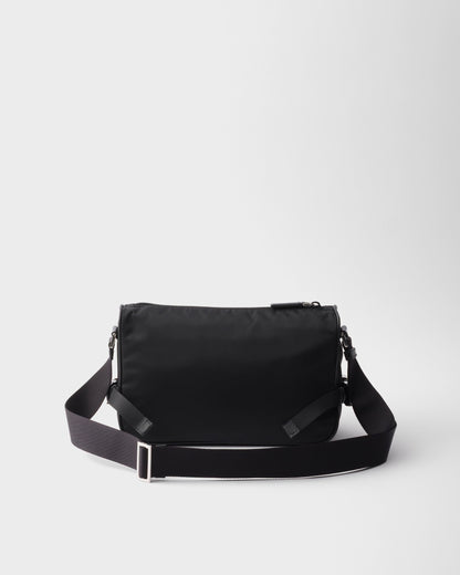 Sac de taille moyenne porté épaule en Re-Nylon et cuir Saffiano