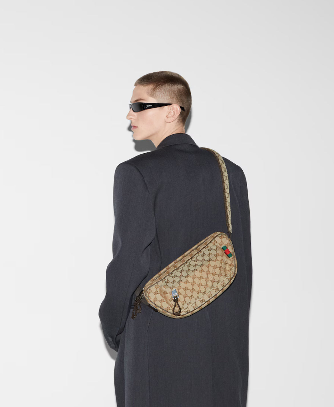 Sac à bandoulière en toile GG grand format