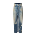 Pantalon droit effet décoloré en denim