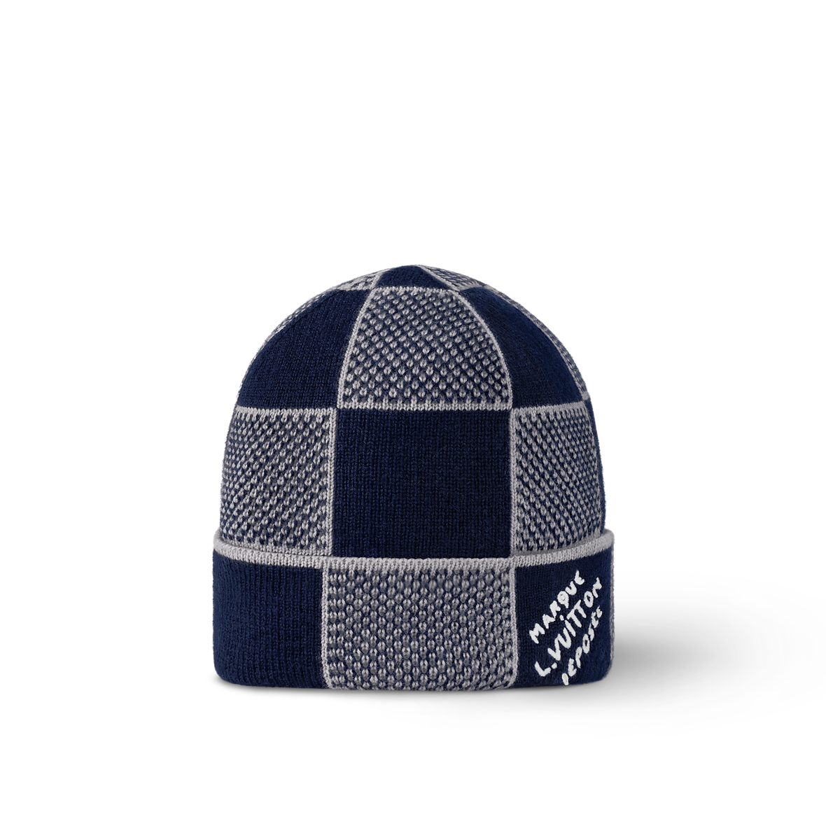 Bonnet et Écharpe Damier Heritage Bleu Marine