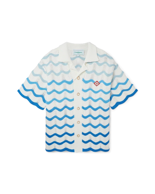 Wavy Gradient Crochet Shirt