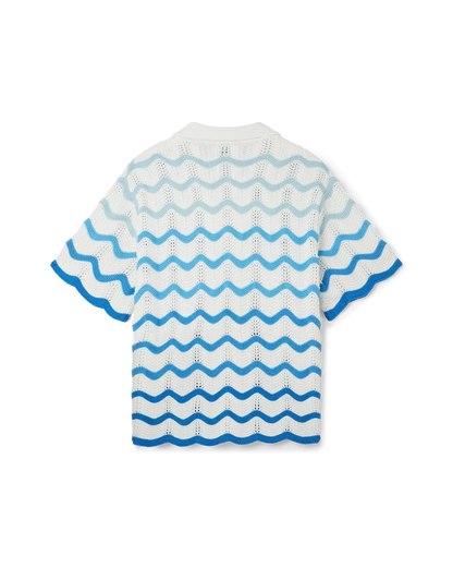 Wavy Gradient Crochet Shirt