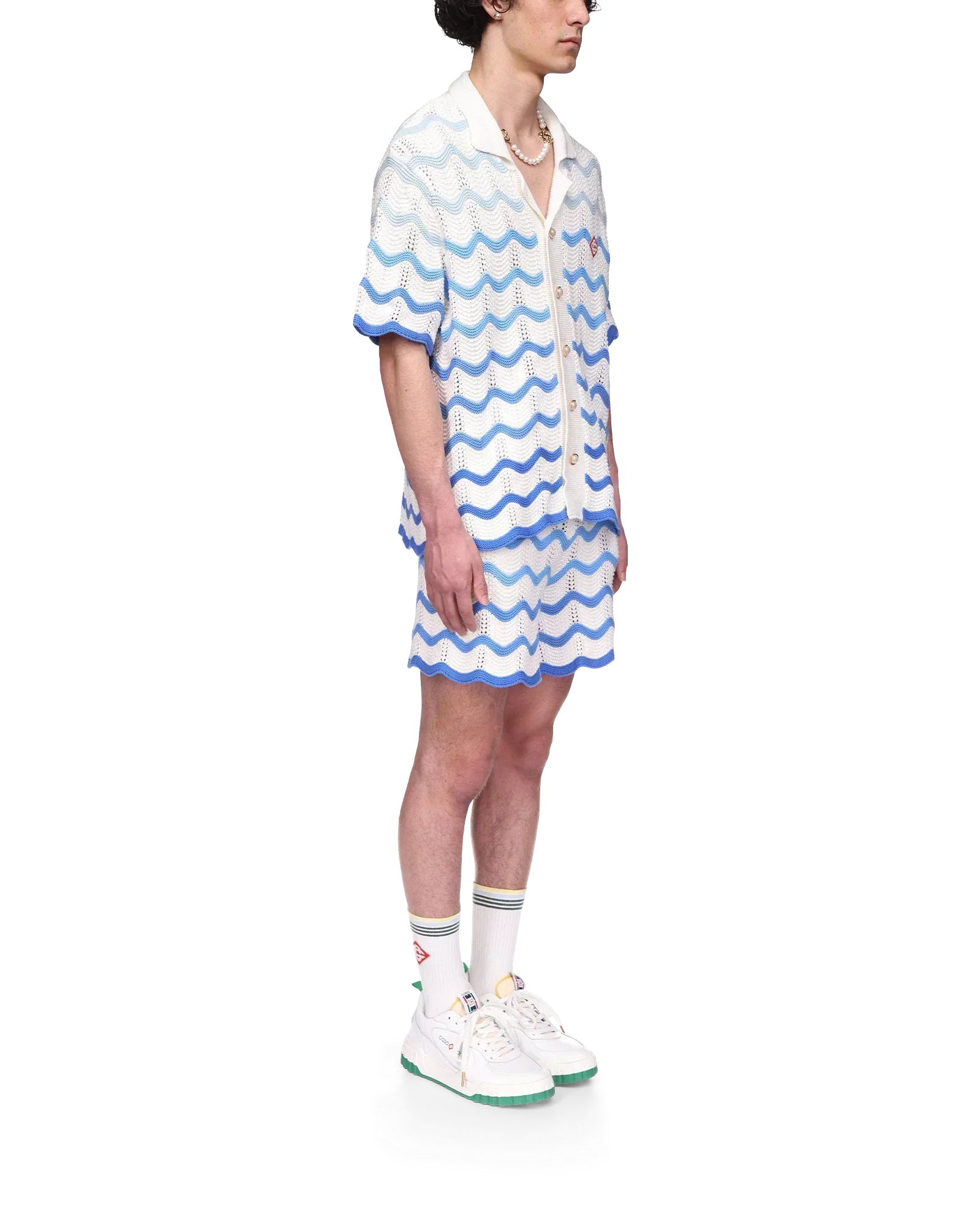 Wavy Gradient Crochet Shirt