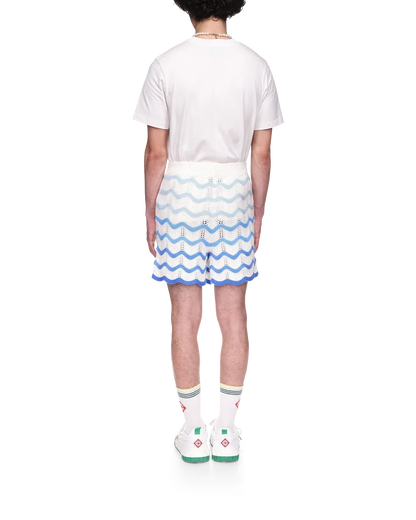 Wavy Gradient Crochet Shorts