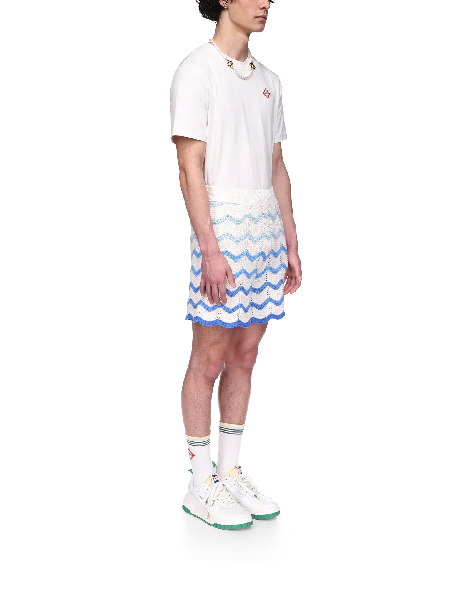 Wavy Gradient Crochet Shorts