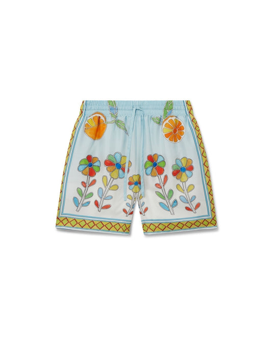 Yoruba Flowers Silk Shorts