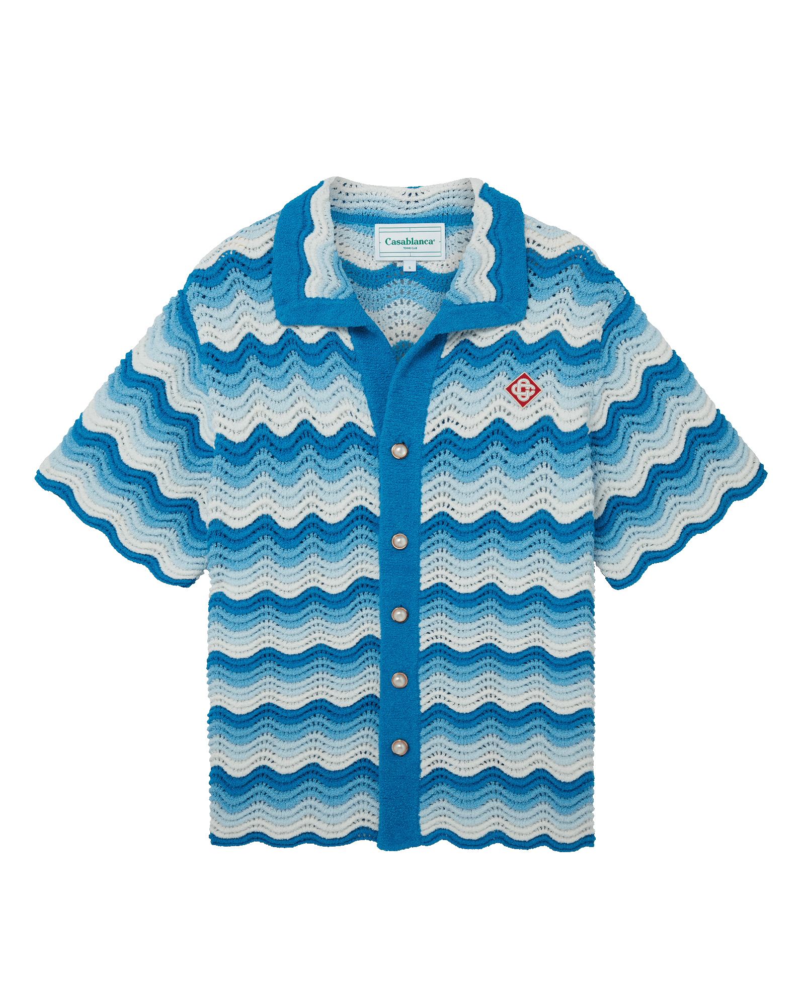 Wavy Gradient Crochet Shirt