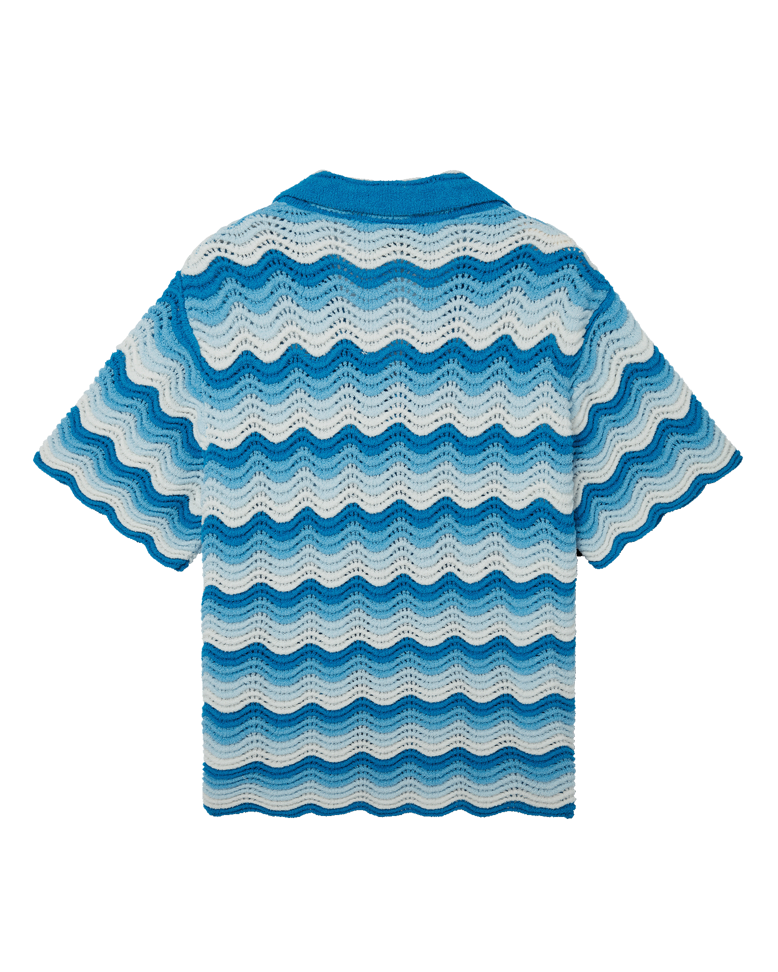 Wavy Gradient Crochet Shirt